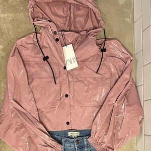 NWT - Zara Cropped Pink Rain Jacket